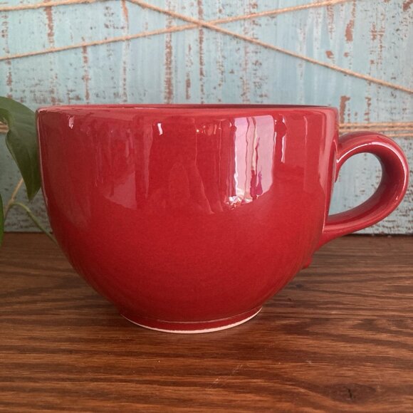 Crate & Barrel Waechtersbach Fun Factory Red Coupe Jumbo Christmas Mug - Picture 1 of 7
